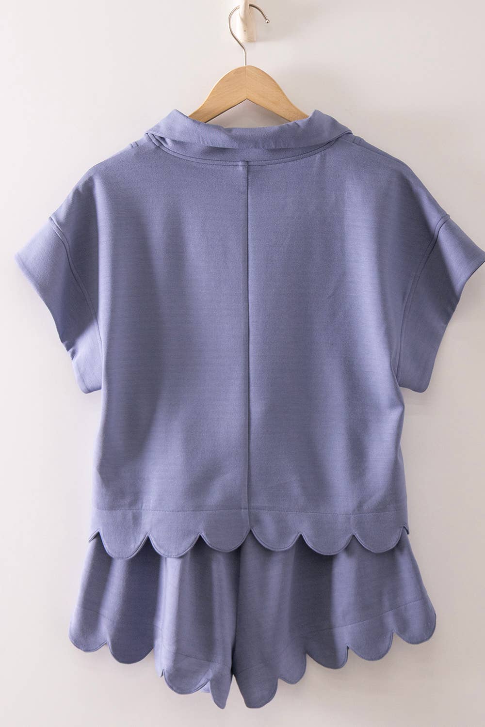 Denim Blue Scallop Half Zip Set