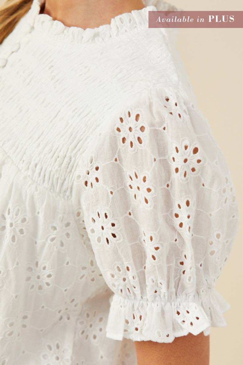Seeing Clear White Eyelet Top