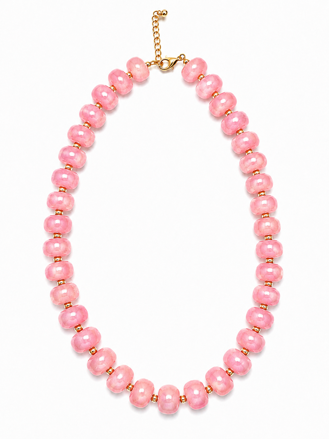 Light Pink Luxe Marbled Beaded Candy Necklace