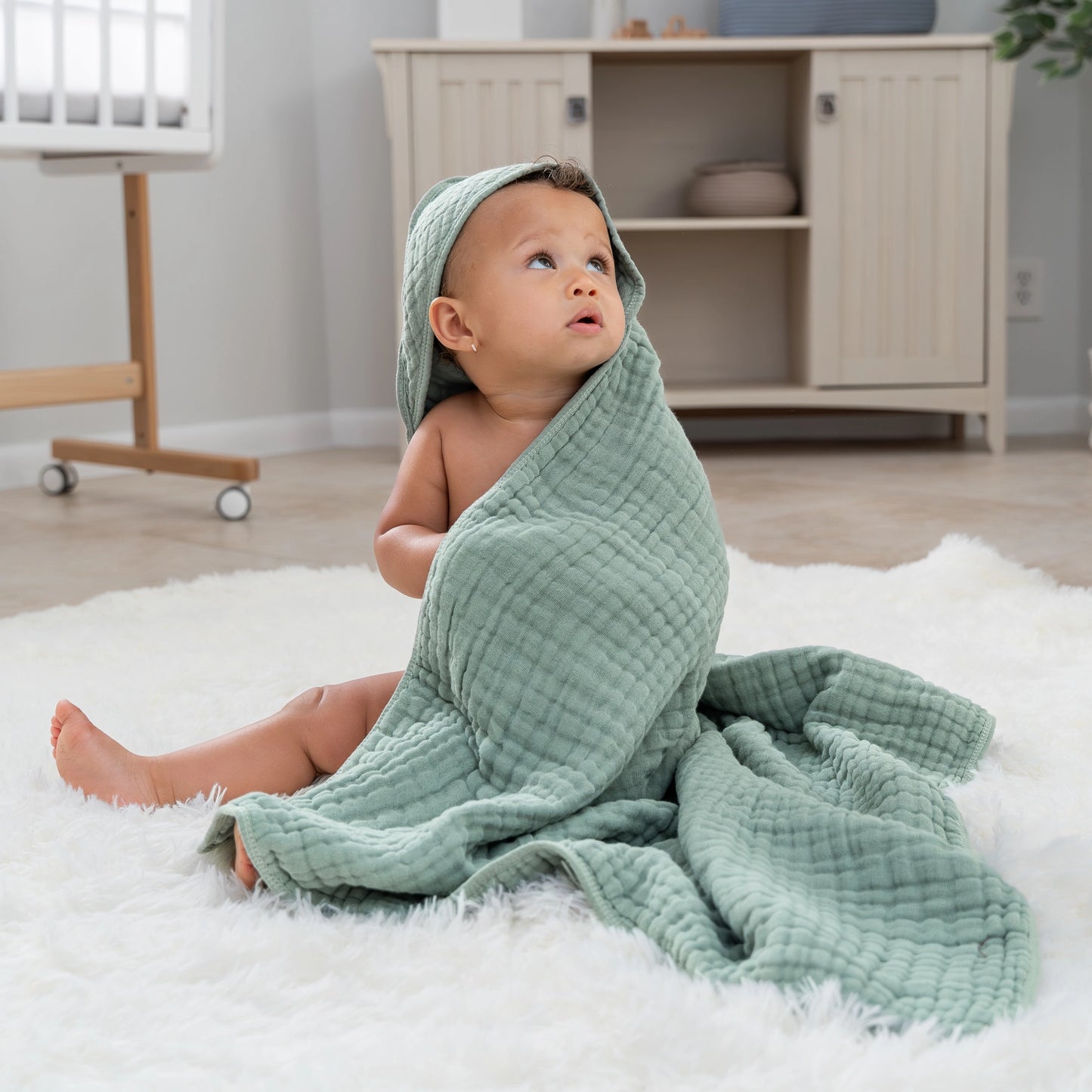 Fern Hooded Muslin Towel - Single