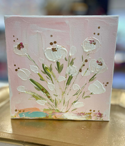 BB Fulton 6x6 Baby Pink Florals Canvas