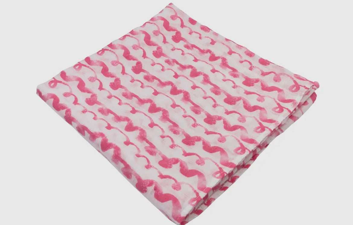 Pink Ribbons Swaddle Blanket