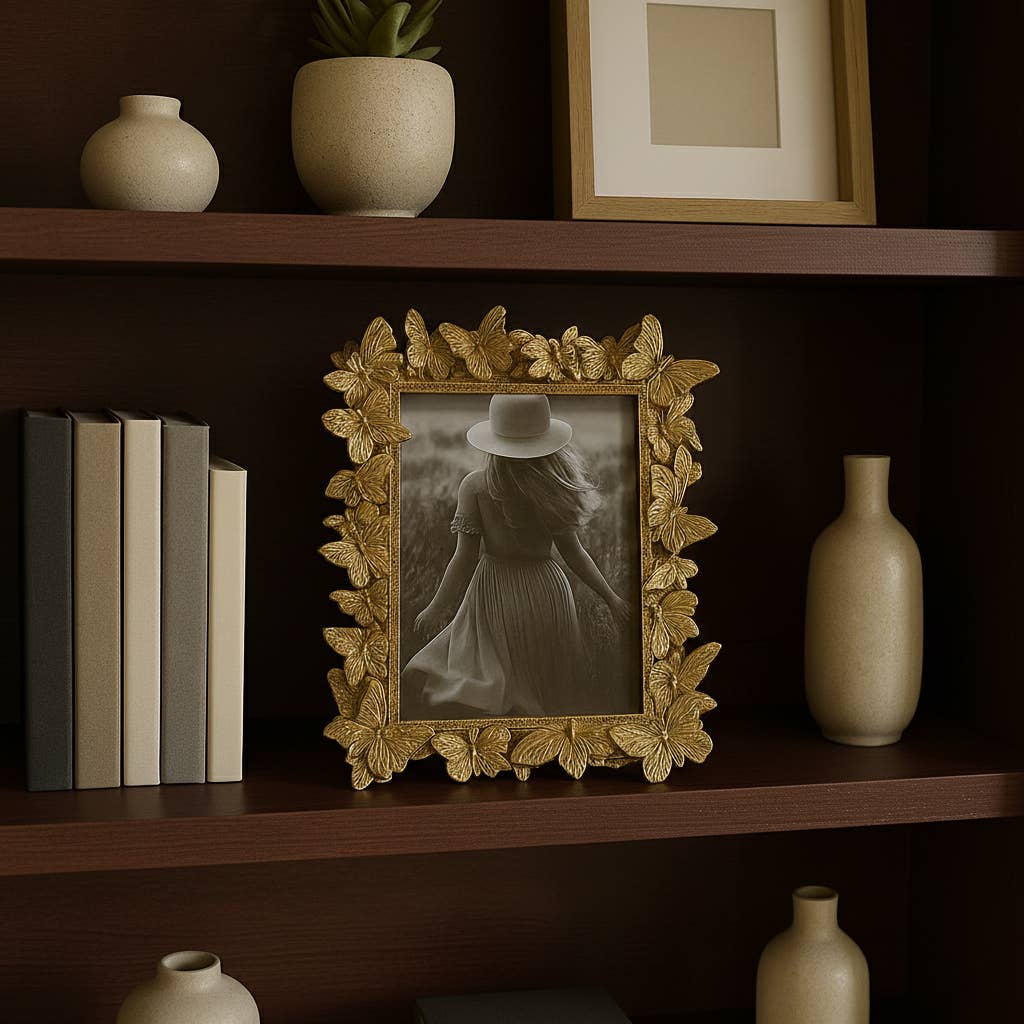 5x7 Gold Butterfly in Bloom Photo Frame