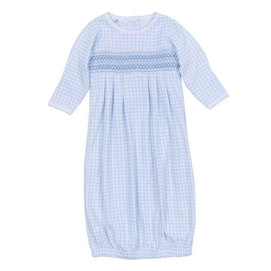Light Blue Peek-A-Boo Wishes Smocked Gown