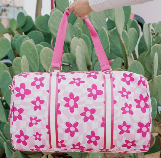 Pink Flower Weekender Bag