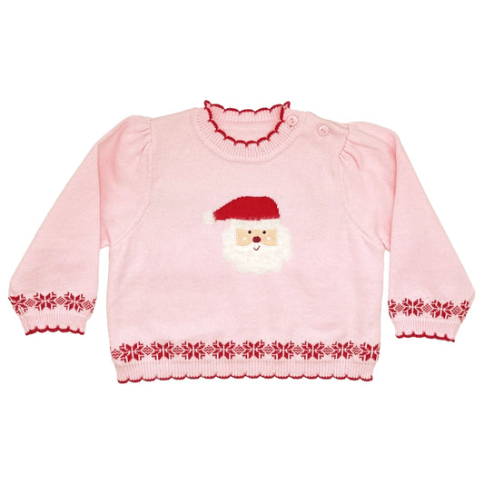 Pink Fuzzy Santa Baby Sweater