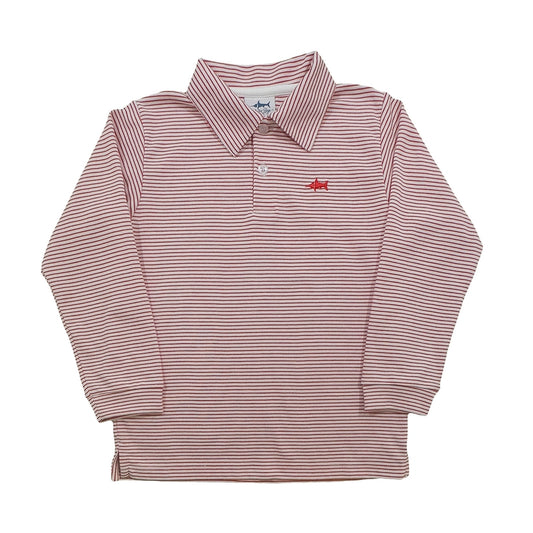 Saltwater Boys Red Stripe Long Sleeve Signature Polo