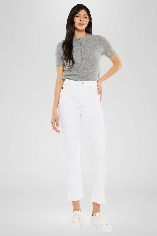 Cordova White High Rise Slim Straight Kancan Jeans