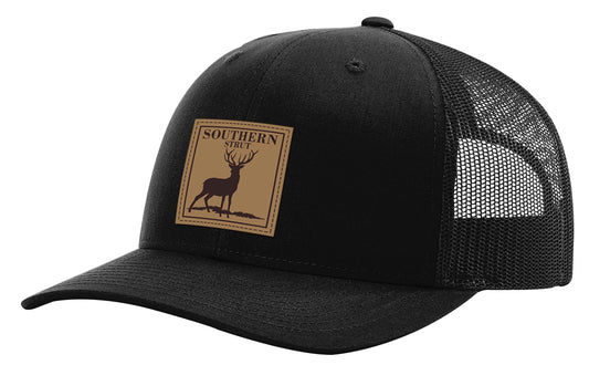 Southern Strut Black Deer Patch Hat