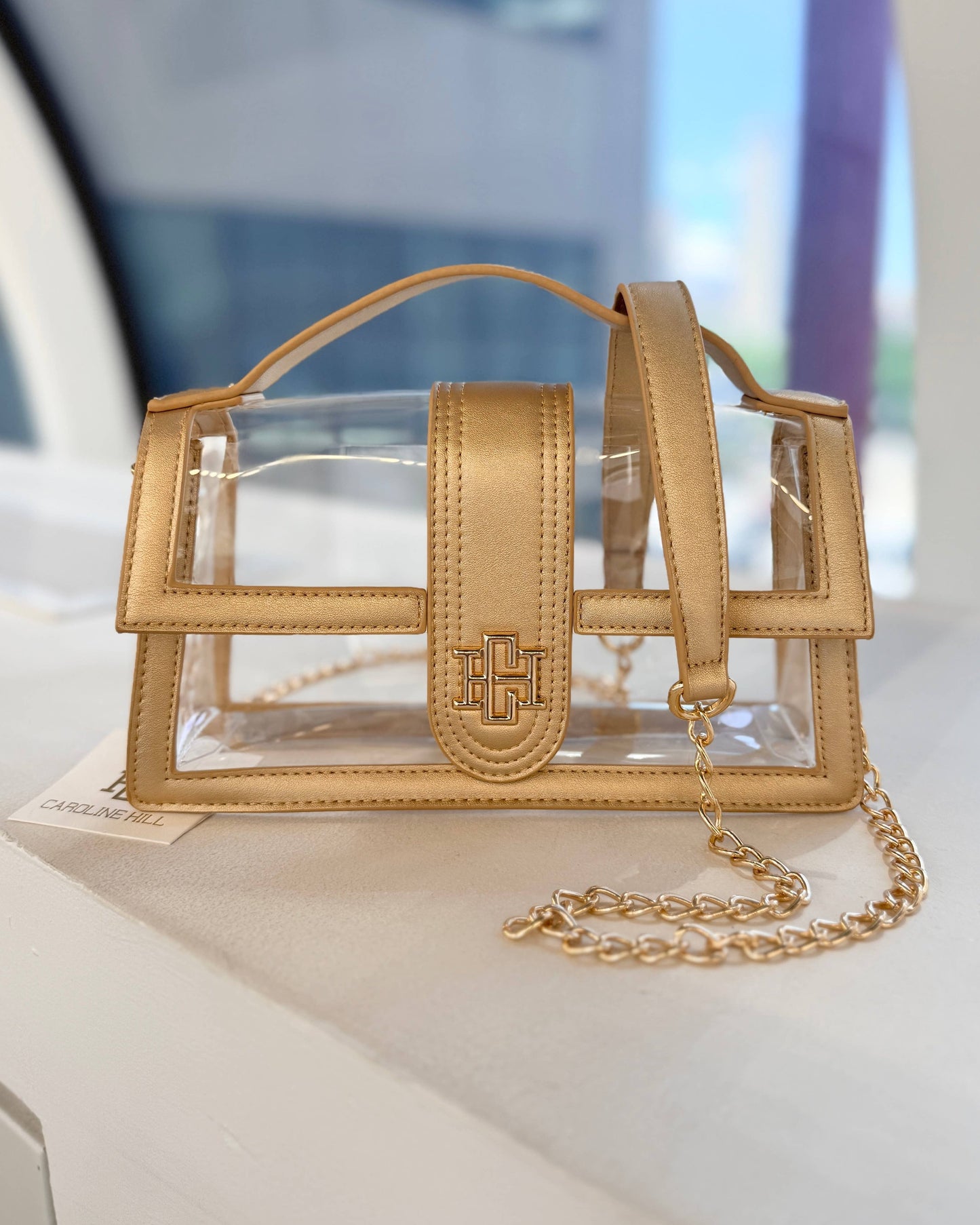 Grace Clear Bag in Gold