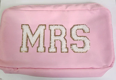Mrs. Pink Nylon Cosmetic Bag