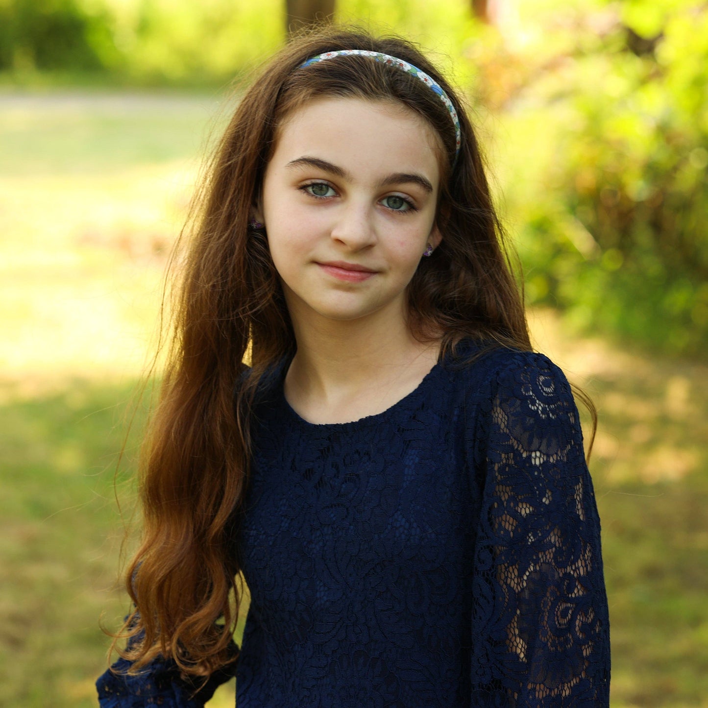 Girl's Purple Thin Floral Headband