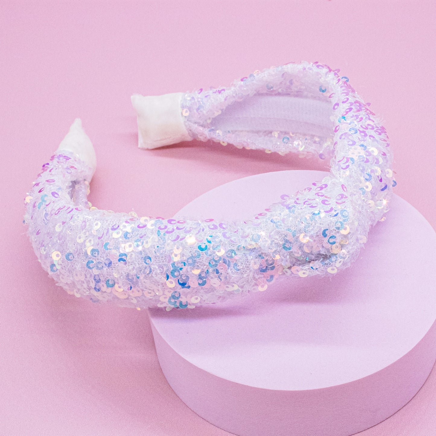 Girl’s White Sequin Headband