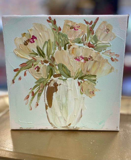BB Fulton Mint & Cream Florals Canvas