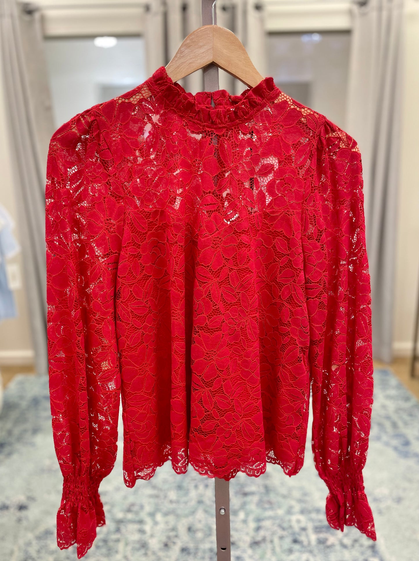 Heart On The Line Red Lace Top