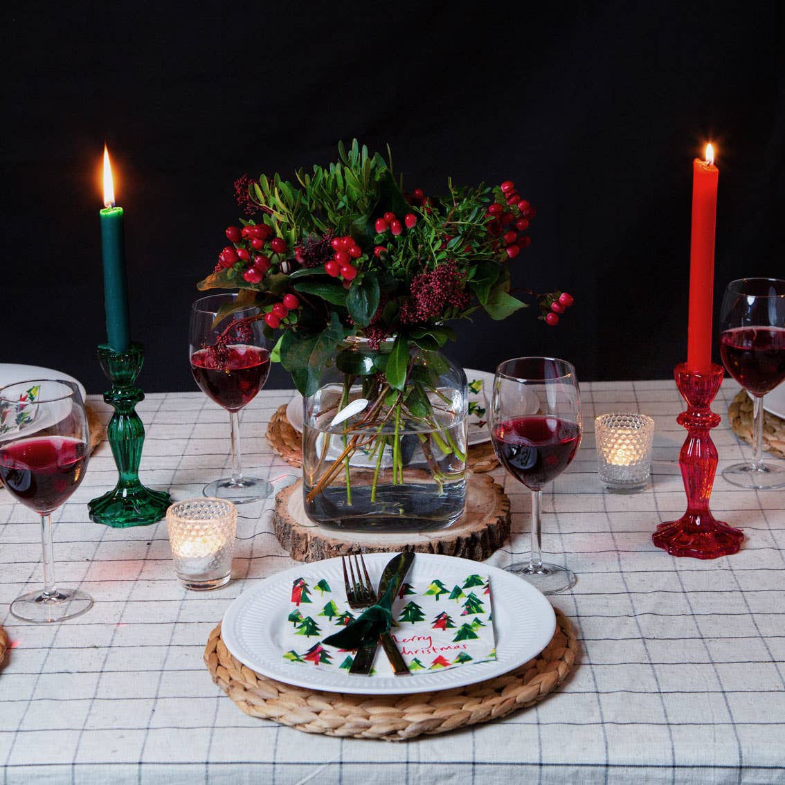 Red & Green Taper Candles