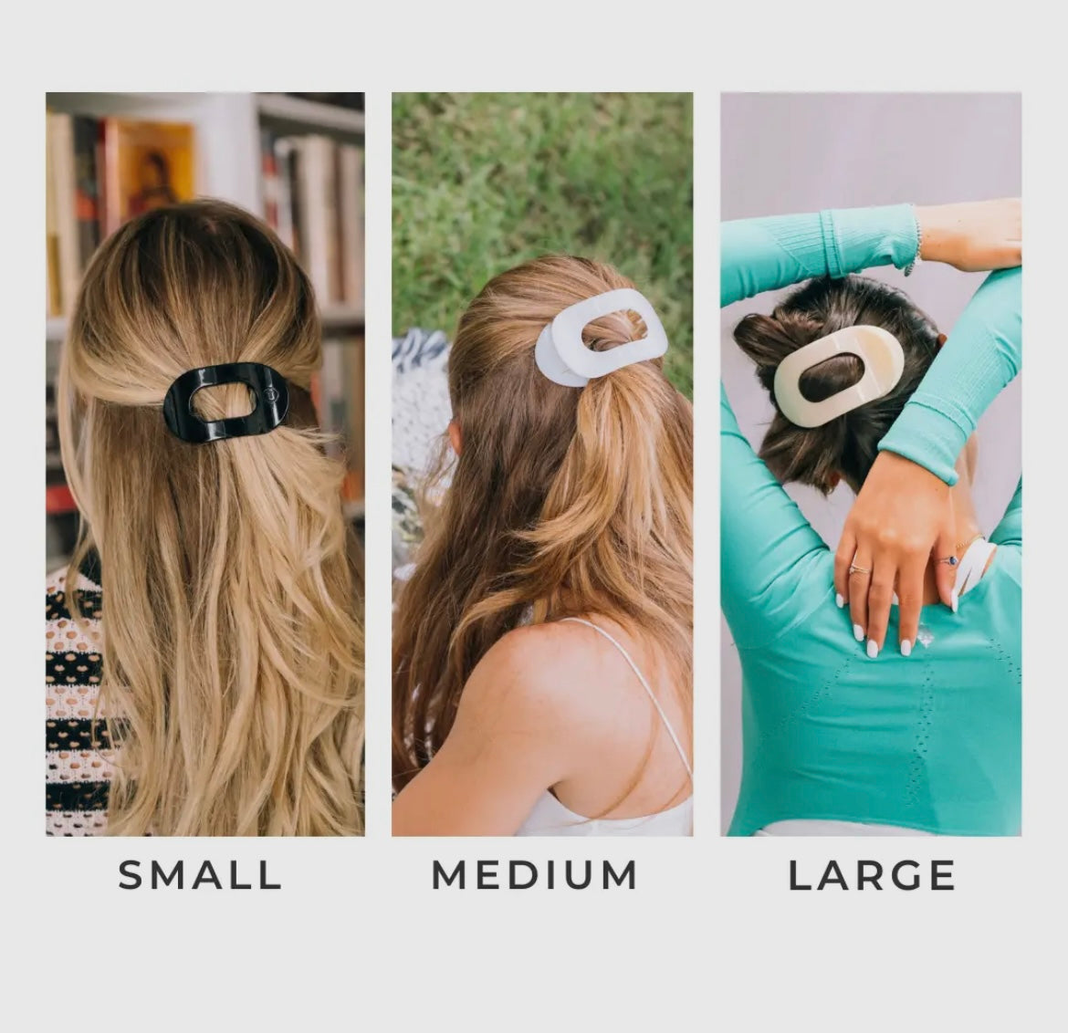 Teleties Medium Almond Beige Round Flat Hair Clip