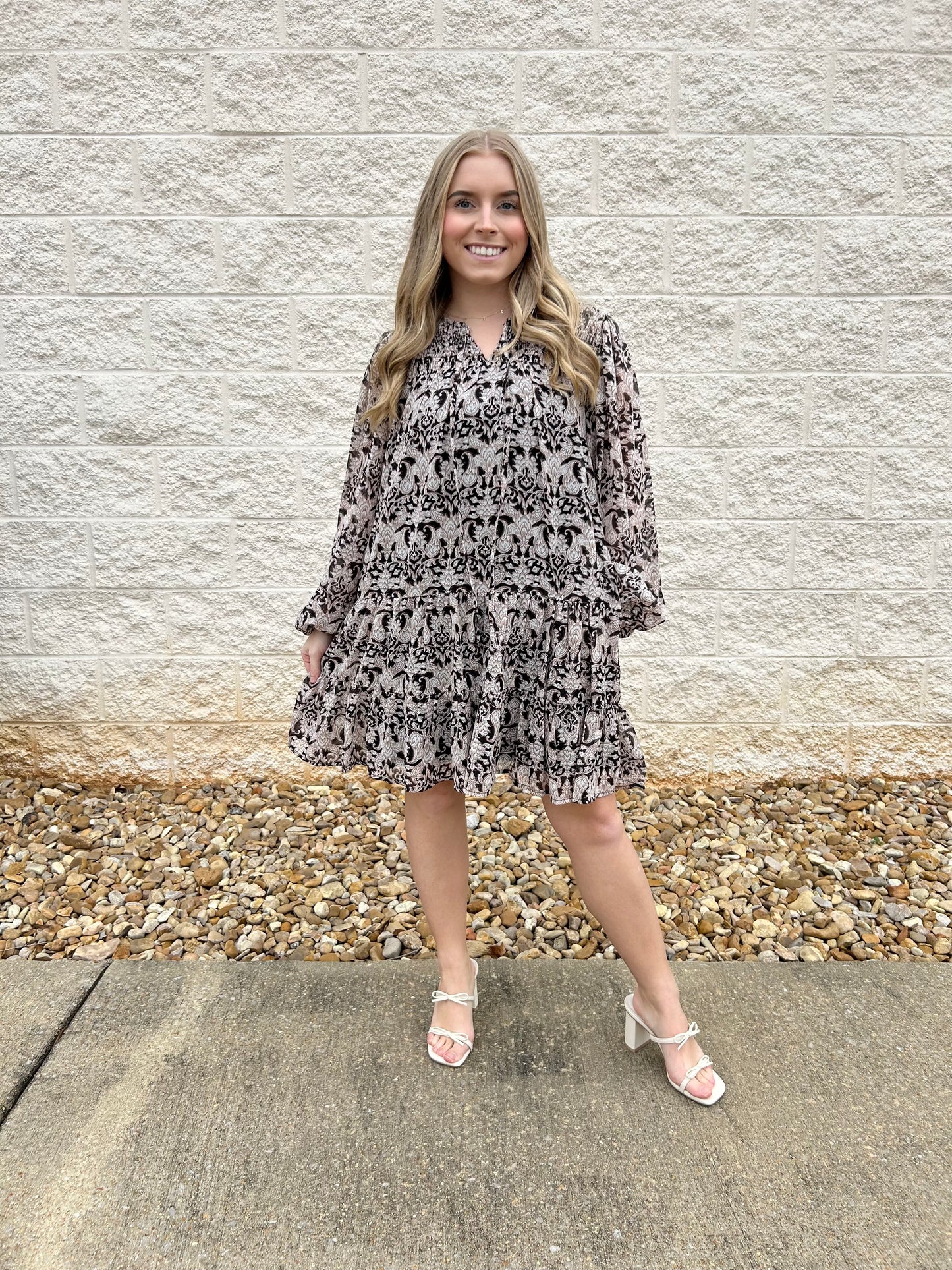 Night To Remember Black Printed Dress