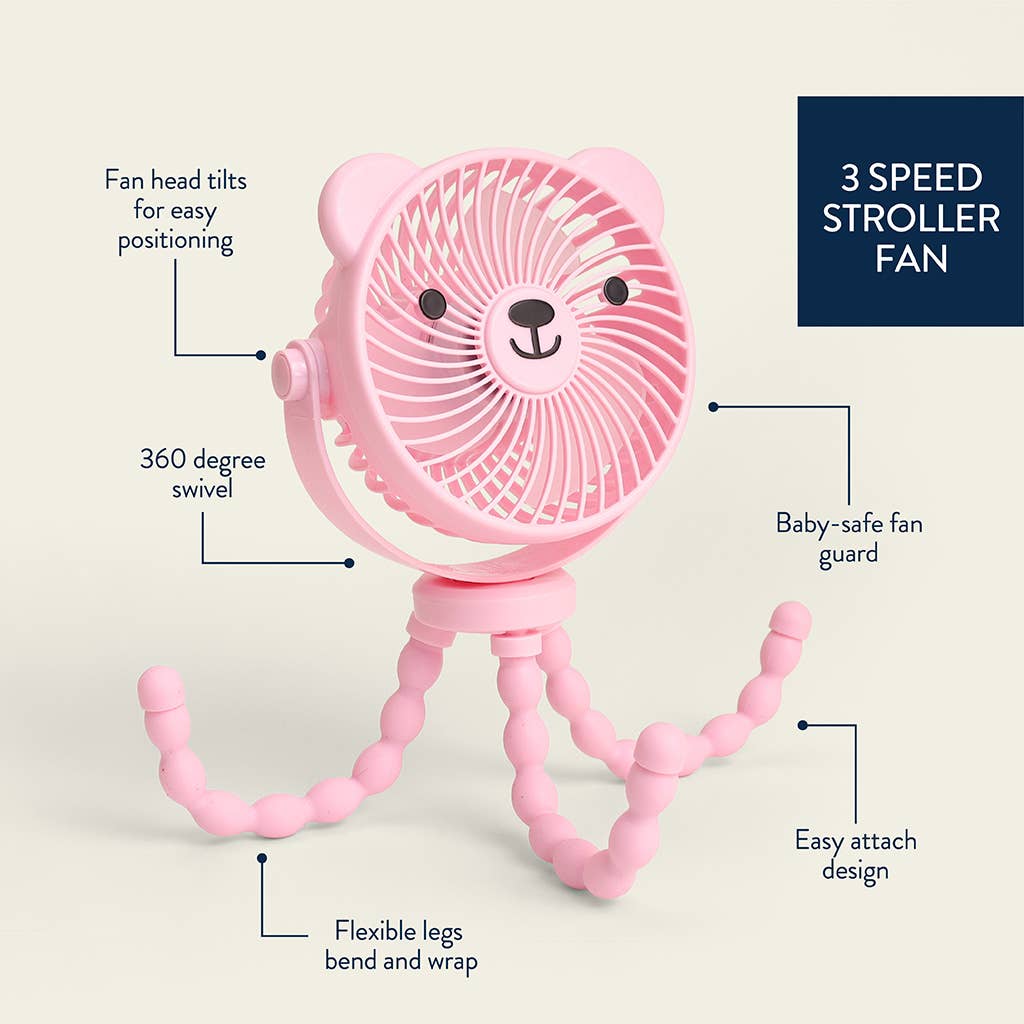 Itzy Breeze 3-Speed Stroller Fan™: Pink