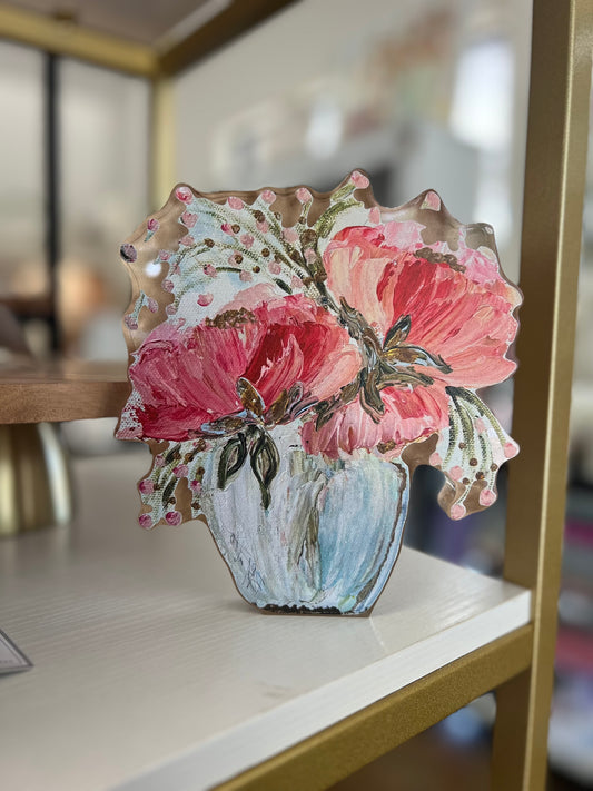 BB Fulton Red Floral Acrylic