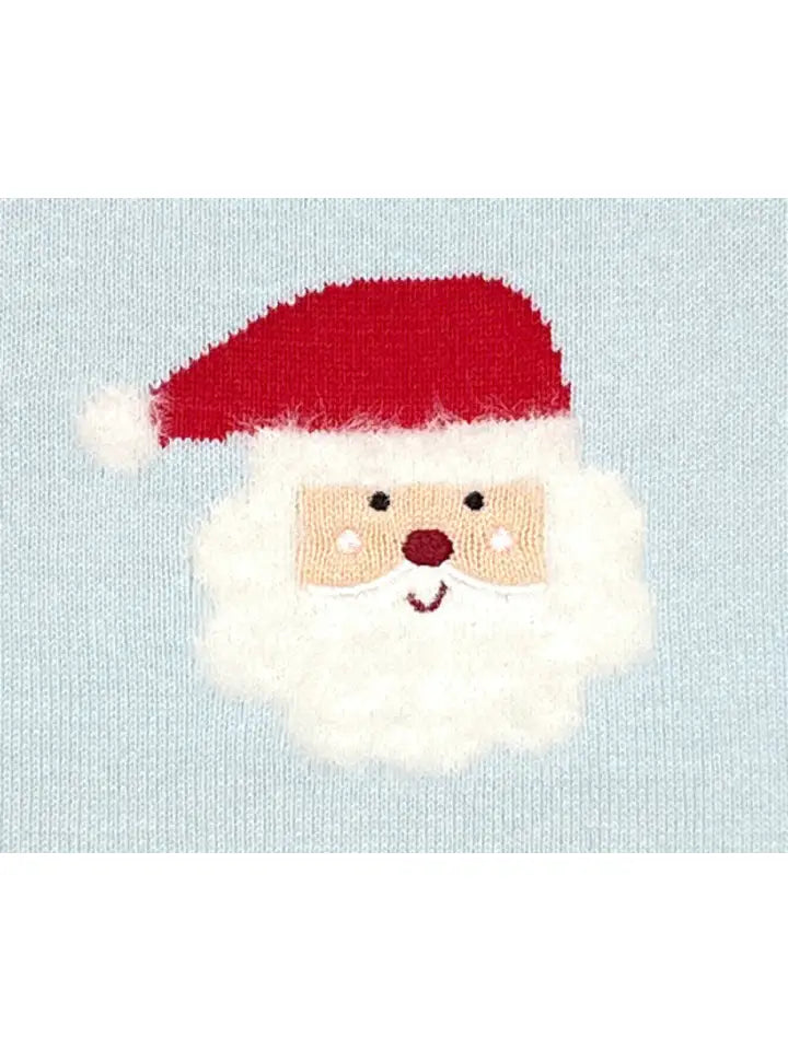 Blue Fuzzy Santa Baby Sweater