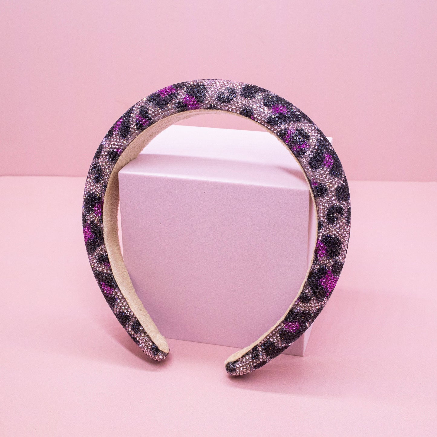 Girl's Purple Leopard Rhinestone Headband