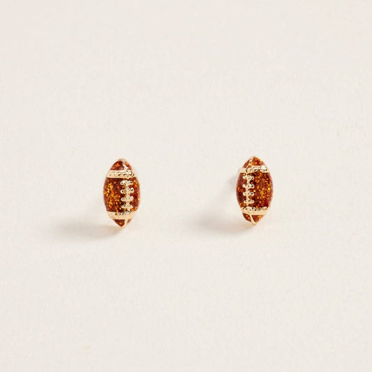 Glitter Football Game Day Post Earrings