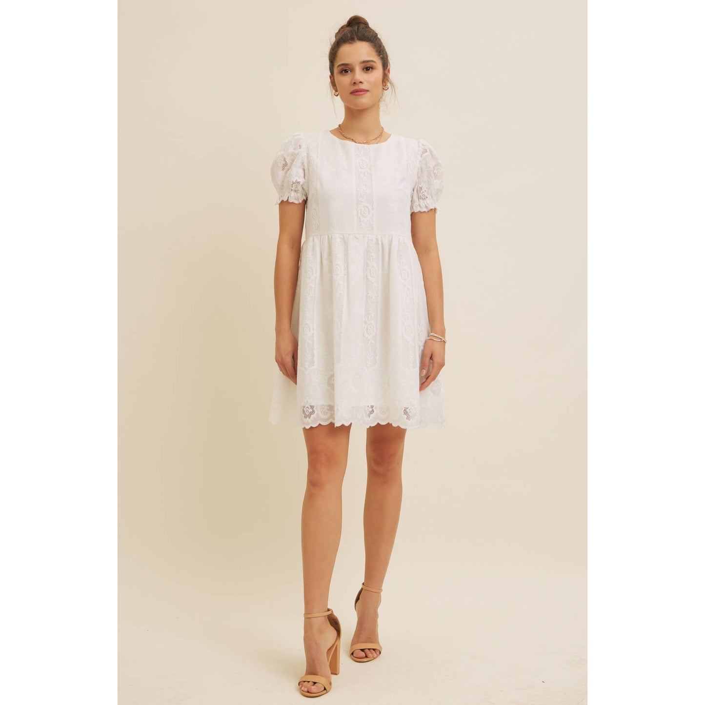 Timeless White Lace Detail Dress