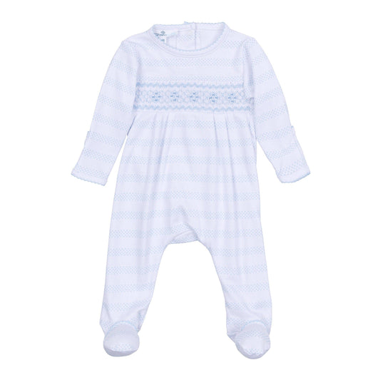 Baby of Mine Blue Smocked Footie