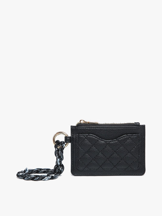 Black Rhodes Quilted Chain Wristlet Wallet