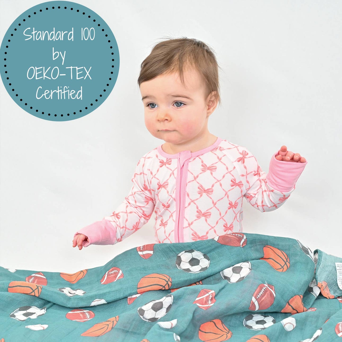 Little Athlete Muslin Swaddle Blanket