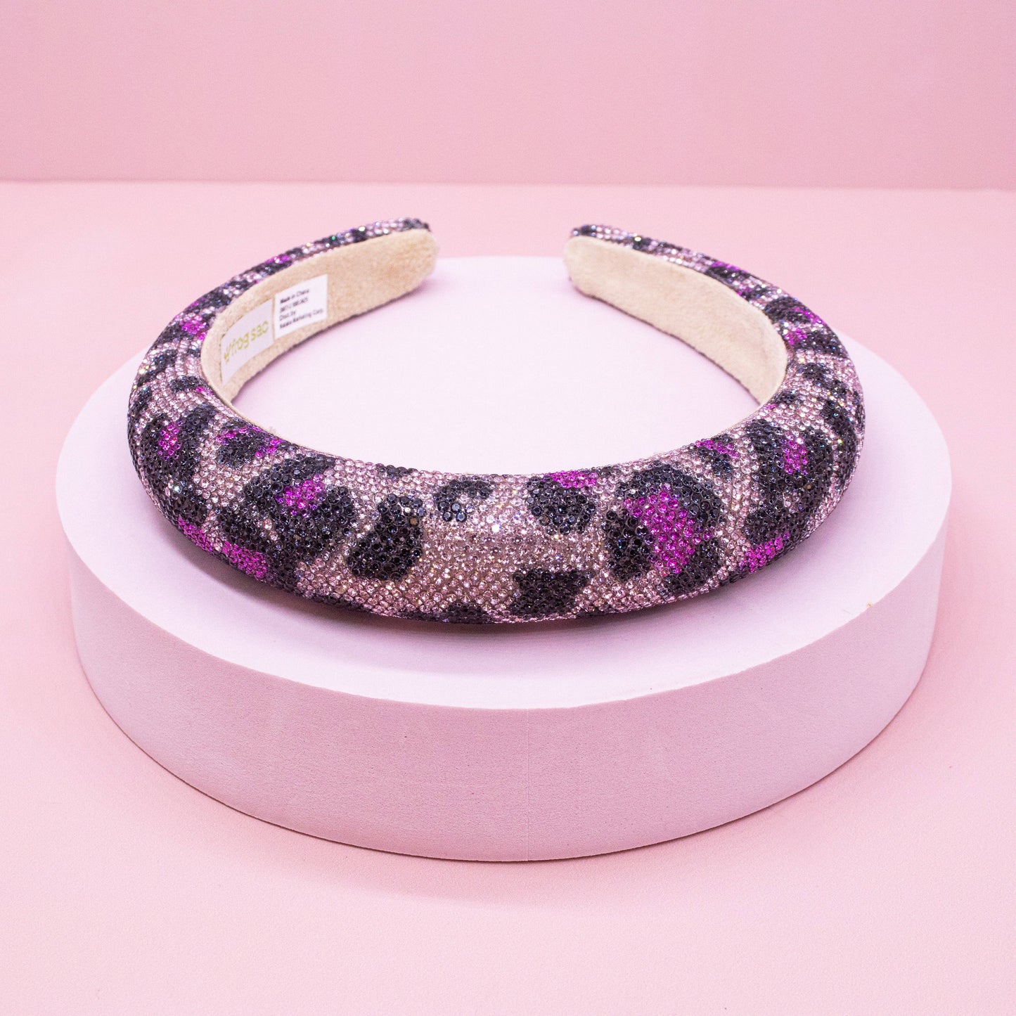 Girl's Purple Leopard Rhinestone Headband