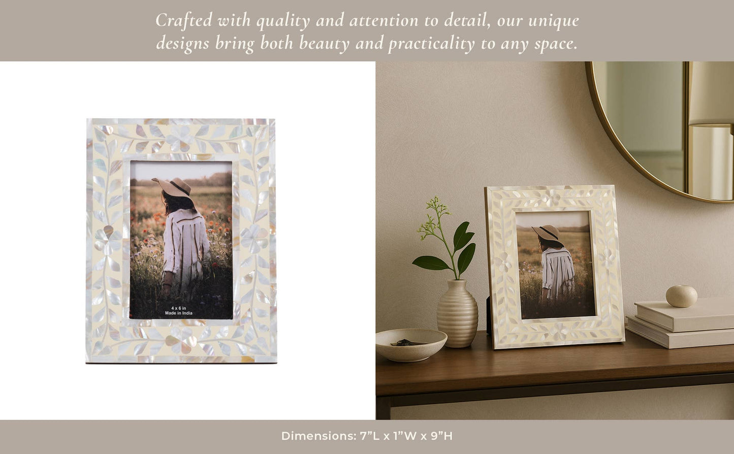 Mother Of Pearl 4x6 Photo Frame