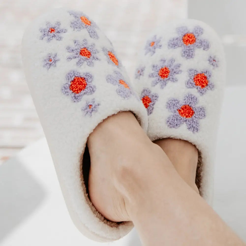 Lilac Daisy House Slippers