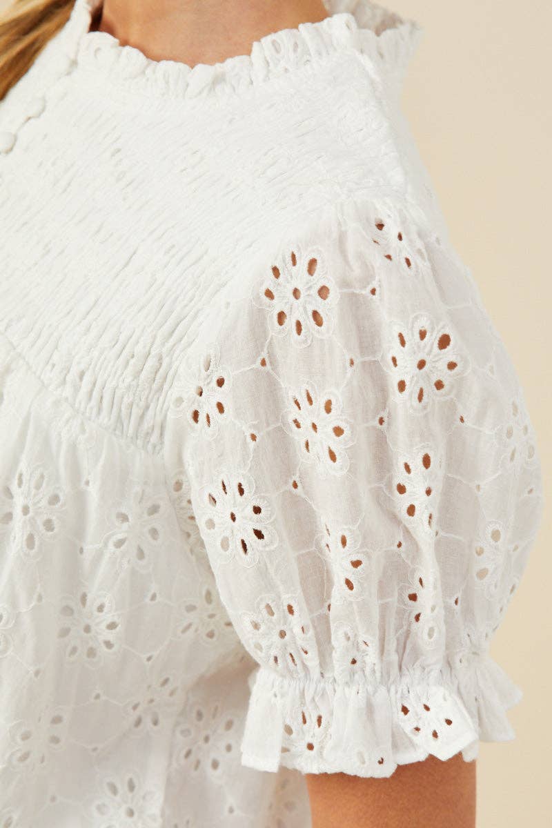 Seeing Clear White Eyelet Top