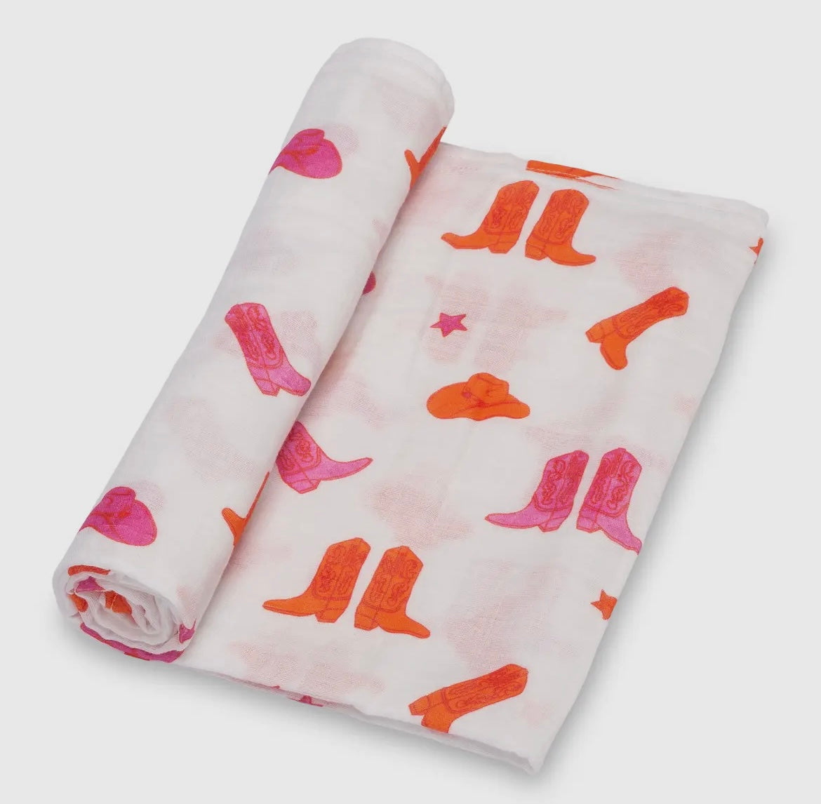 Pink Cowboy Boots Swaddle Blanket