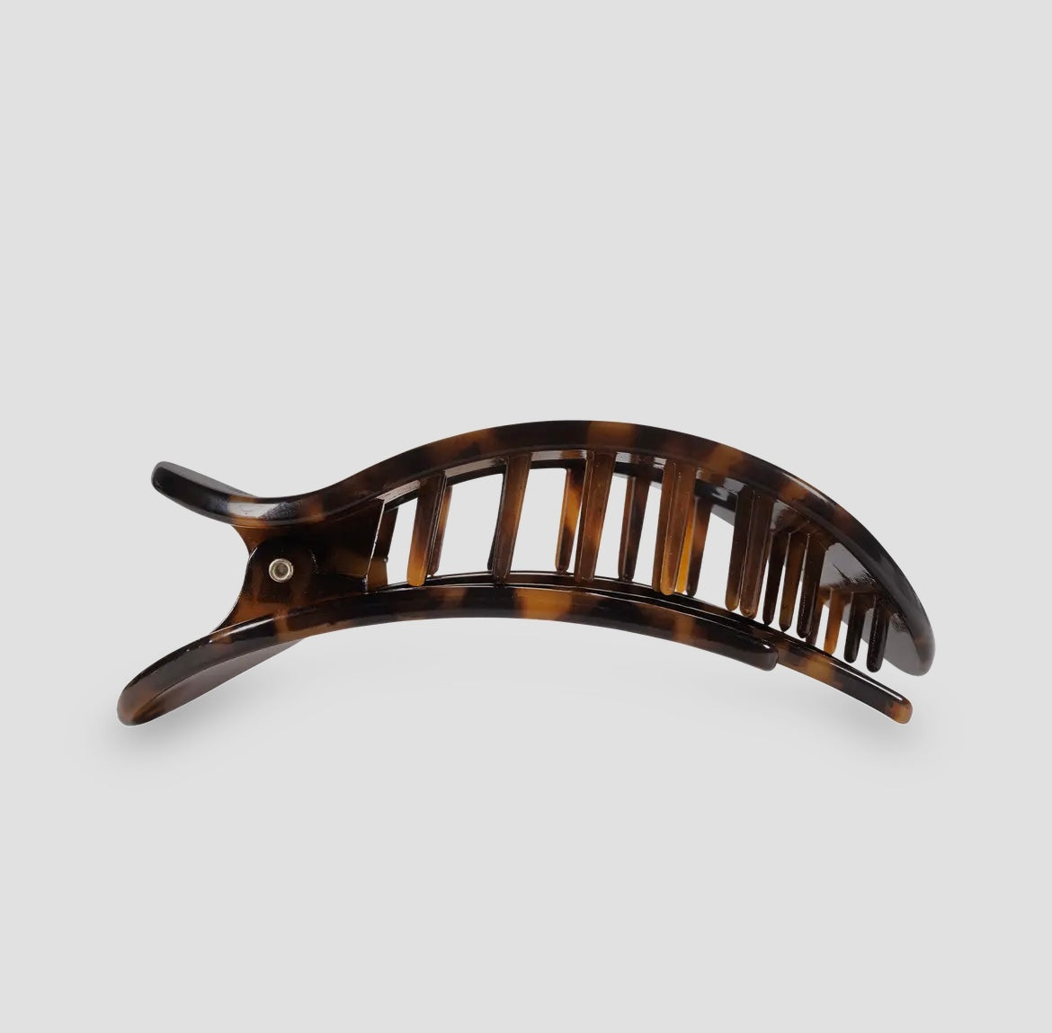 Teleties Medium Brown Tortoise Round Flat Hair Clip