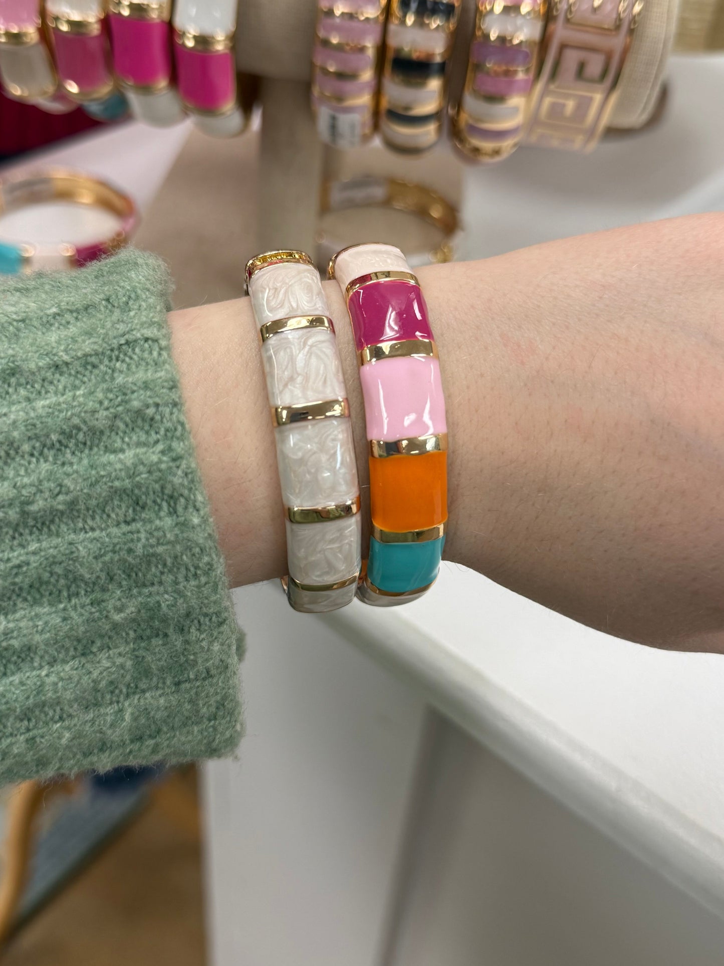 Betsy Color Block Bangle Bracelet