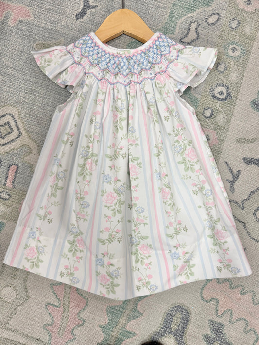 Valerie Vine Floral Print Smocked Dress