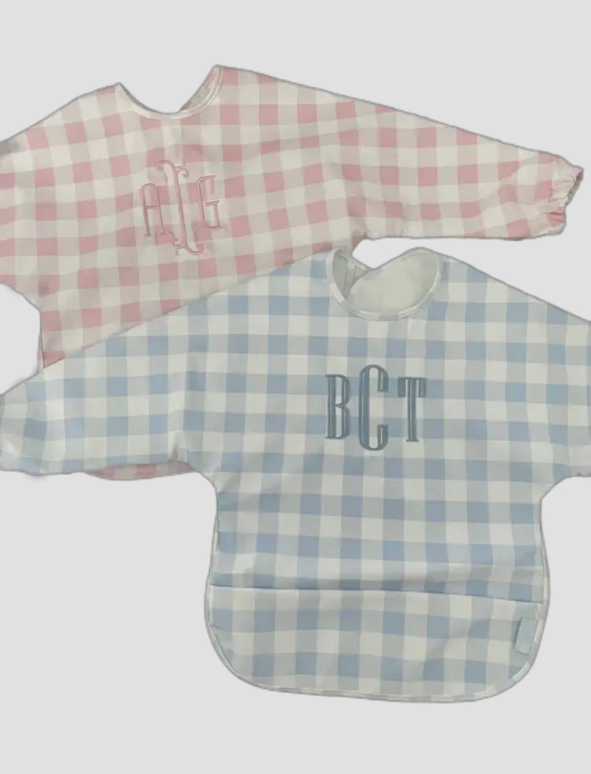 Pink Check Catch All Smock Bib