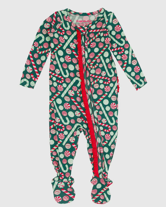 Playful Peppermint Footie Pajamas