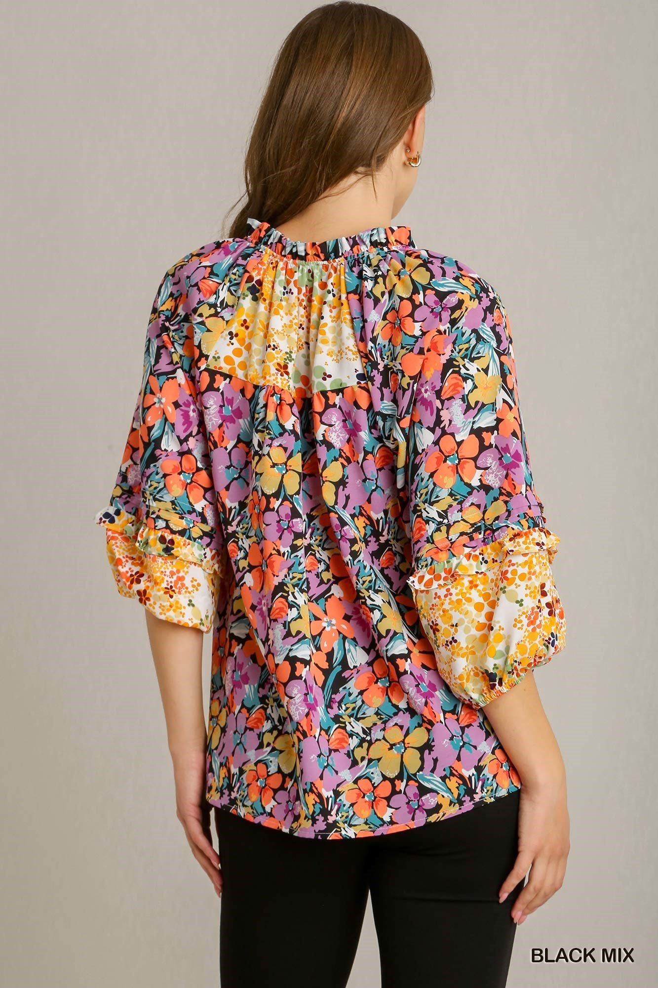 Fall Away Floral Mix Top