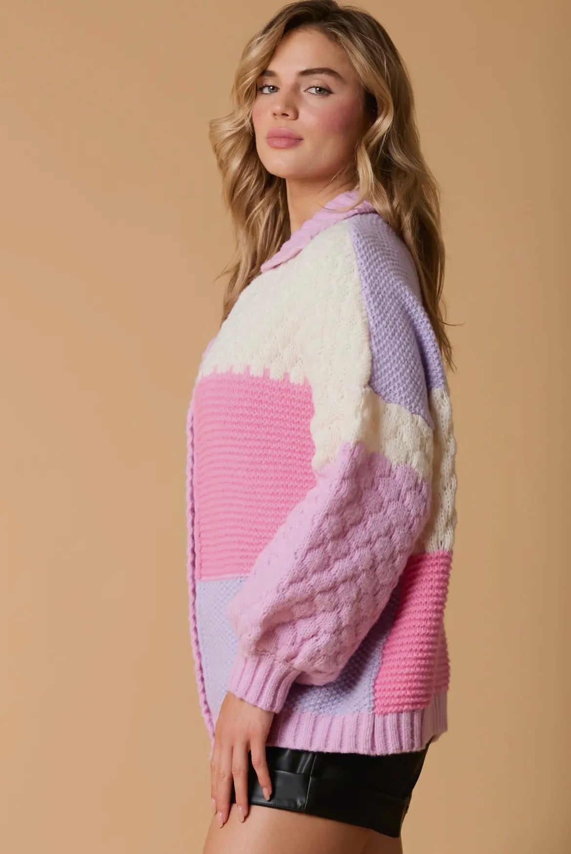 Around The Block Pink Cardigan