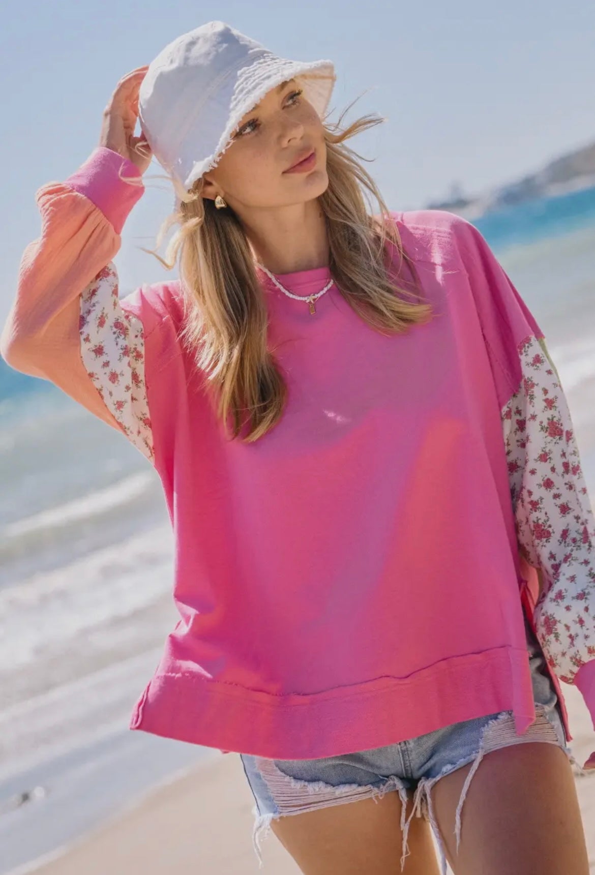 Sweet Life Pink French Terry Pullover