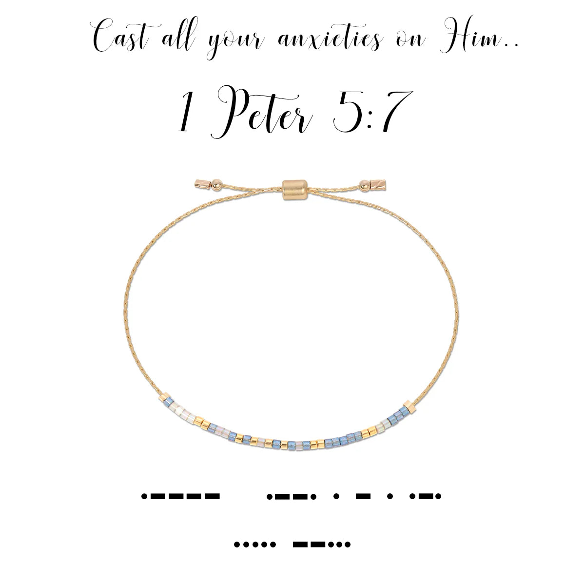 1 Peter 5:7 Dot & Dash Bracelet