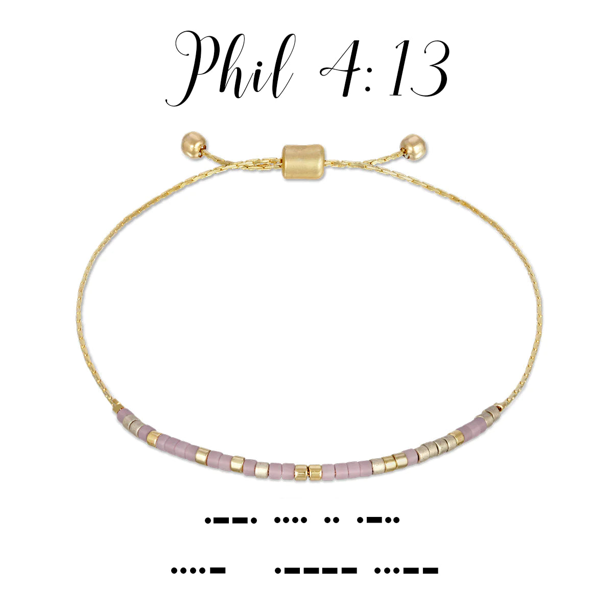 Philippians 4:13 Dot & Dash Bracelet