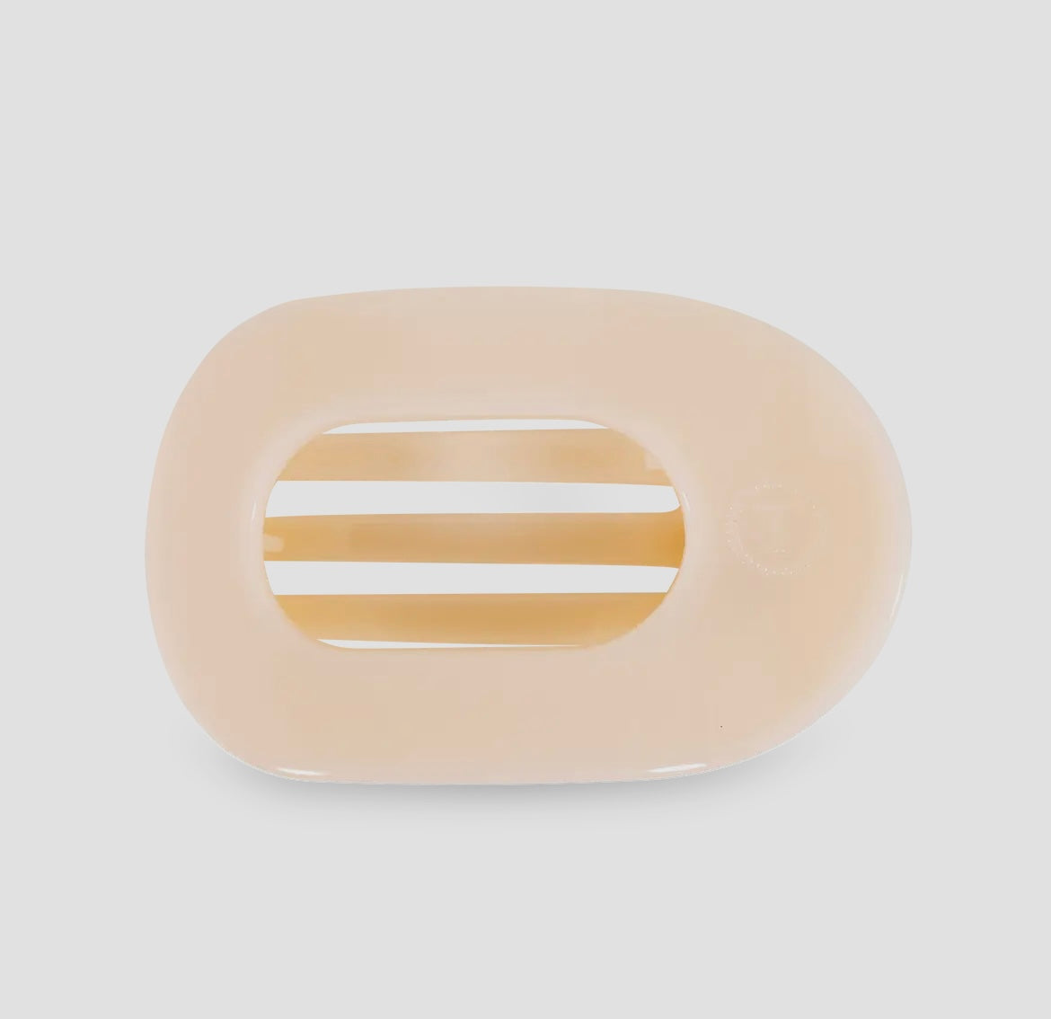 Teleties Medium Almond Beige Round Flat Hair Clip