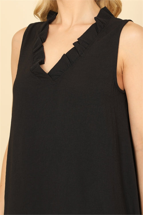 Lips Are Sealed Black Sleeveless Dress