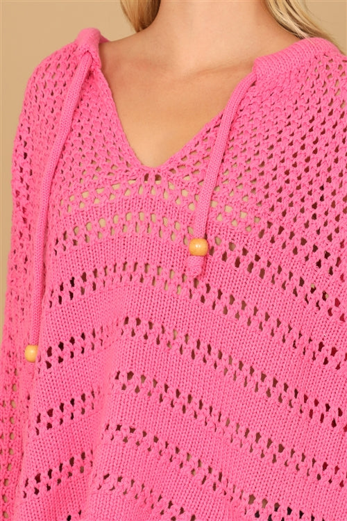 Pink Is The New Black Eyelet Pullover