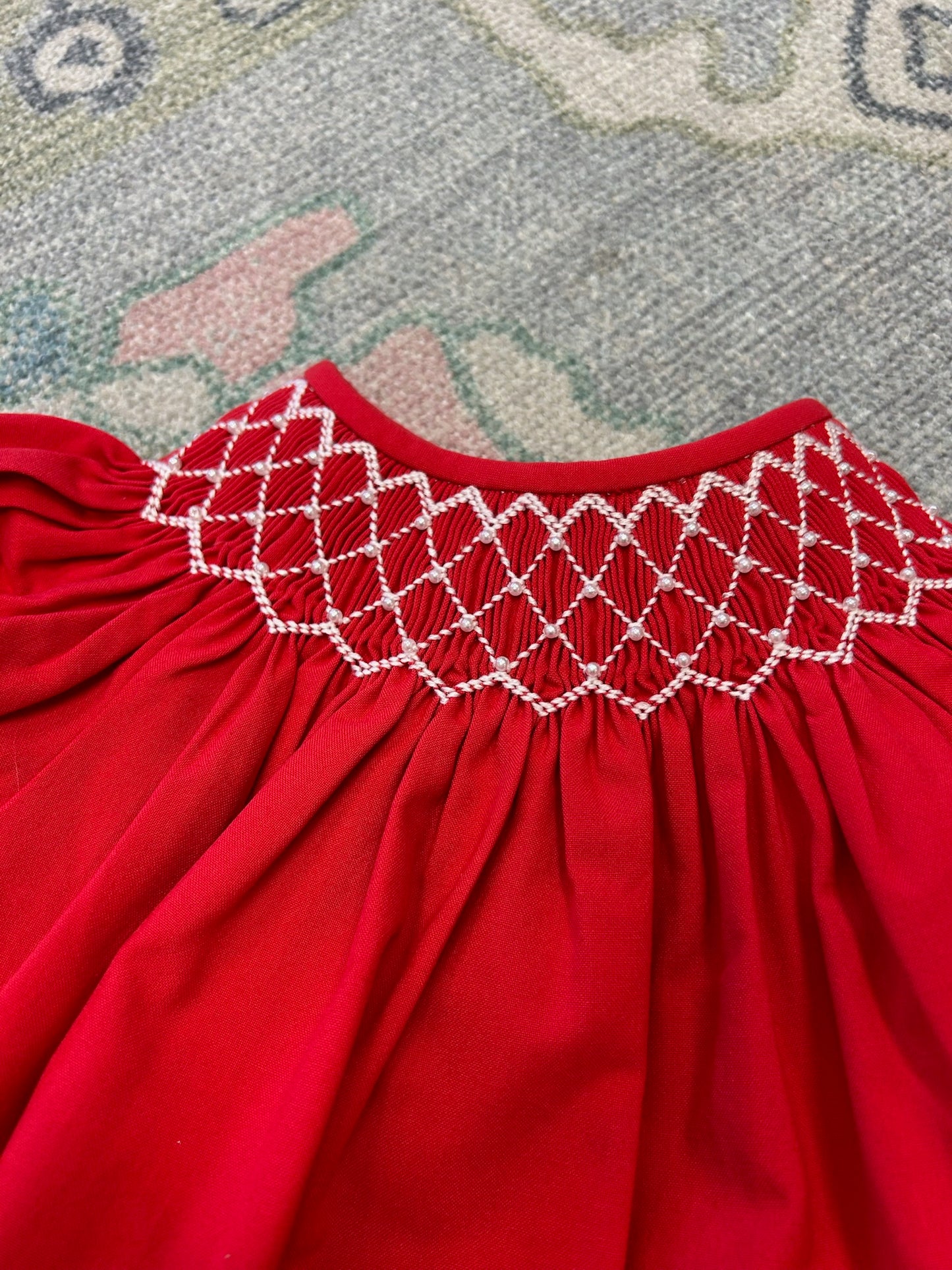 Catherine Red Bubble with White Pearl